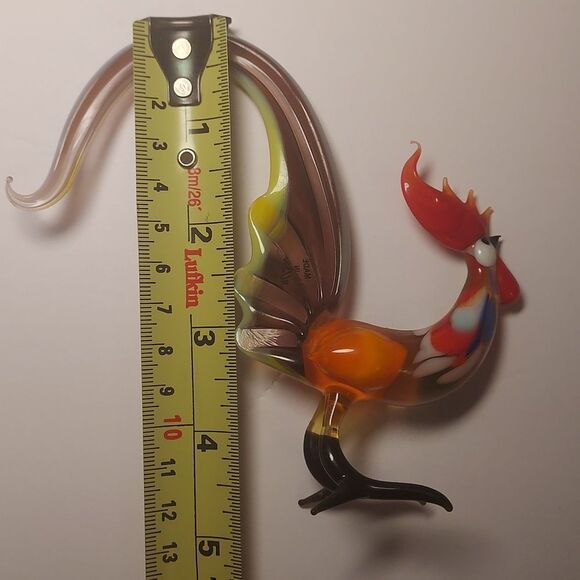 Russian Handblown Art Glass Figurine Rooster Bird - Picture 11 of 12